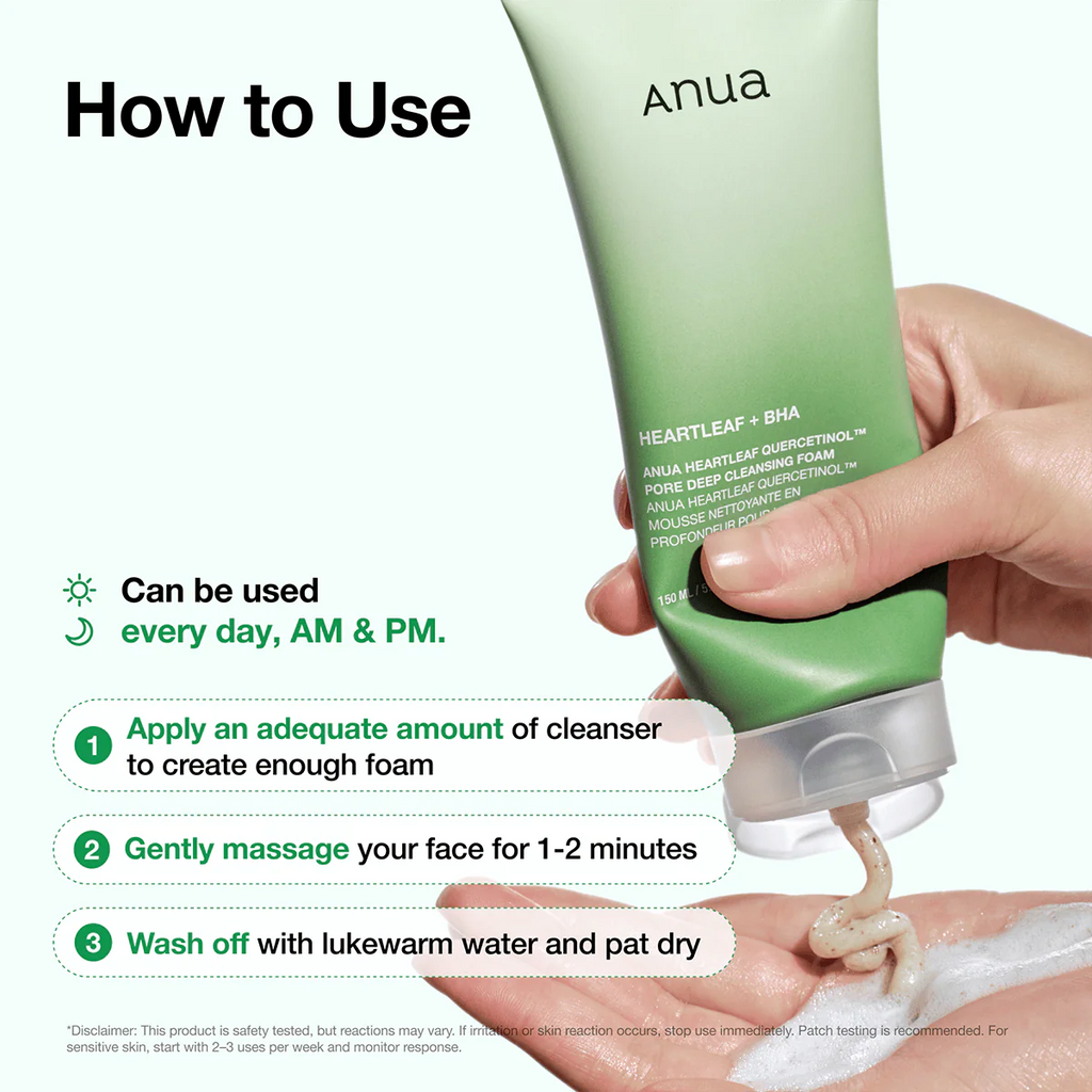 ANUA - Heartleaf Quercetinol Pore Deep Cleansing Foam - mousse nettoyante 150 mL