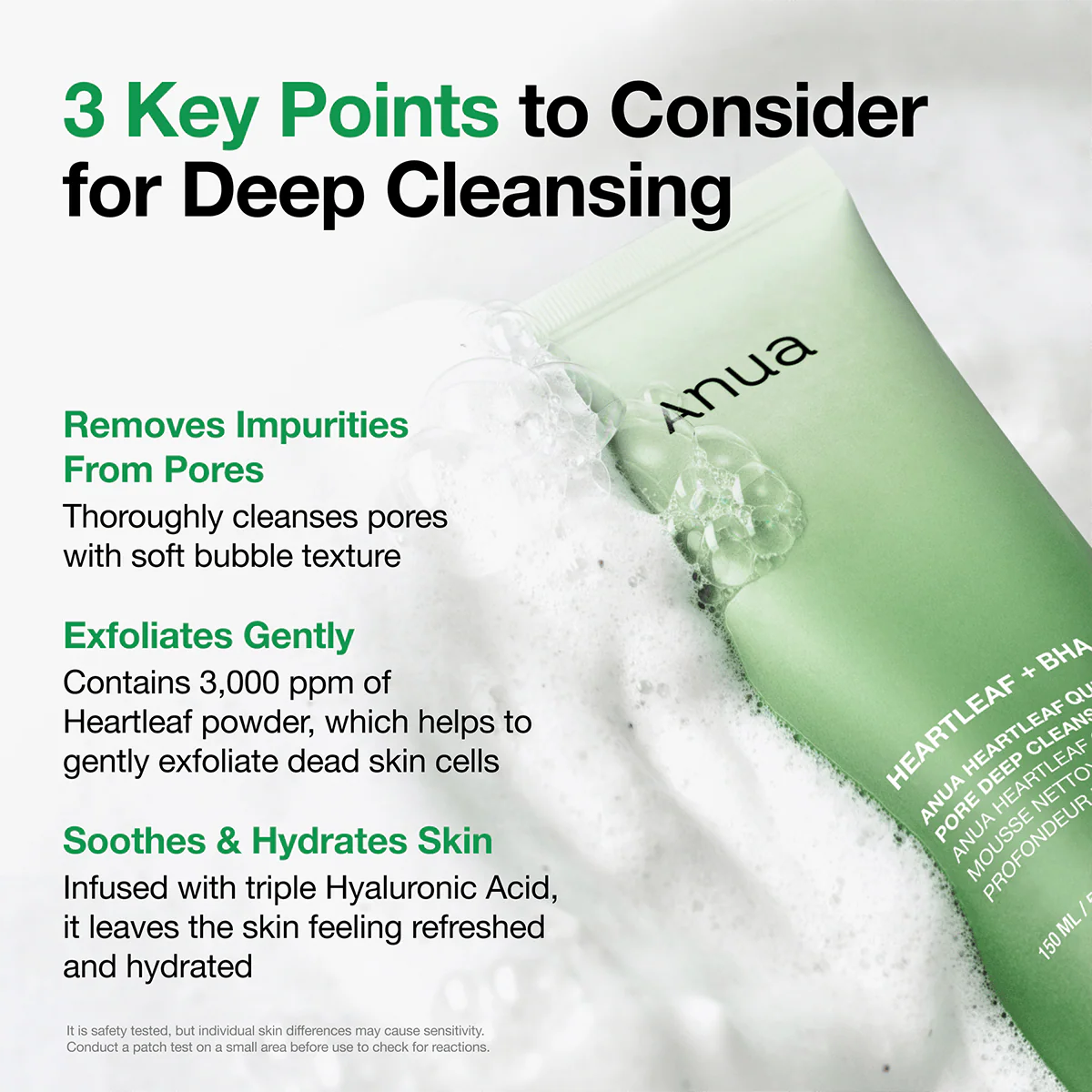 ANUA - Heartleaf Quercetinol Pore Deep Cleansing Foam - mousse nettoyante 150 mL